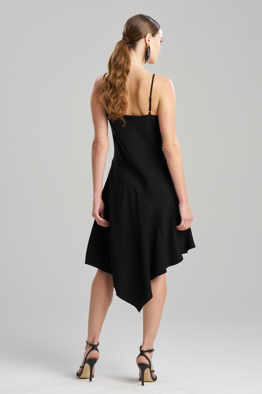 Buy Stretch Crepe Asymmetric Dress in Black Online Black Natori