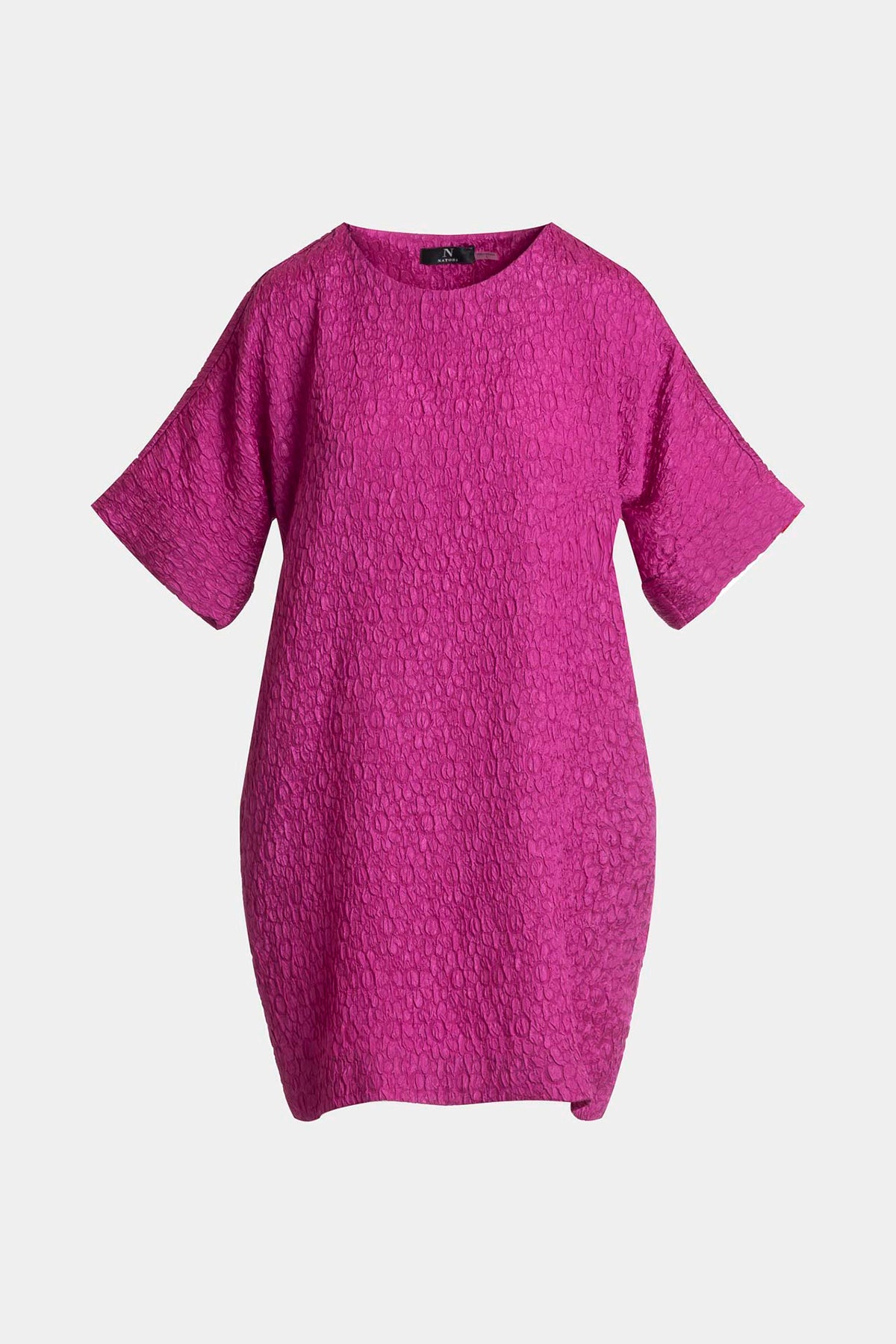 Floral Crinkle Jacquard T-Shirt Dress Fuchsia Natori