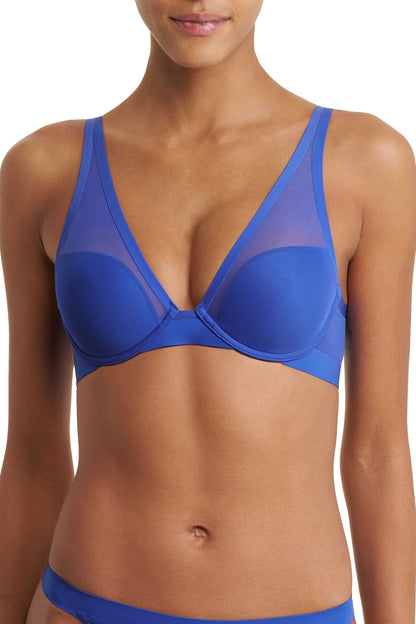 True Zen Plunge T-Shirt Bra Blue Flame Natori