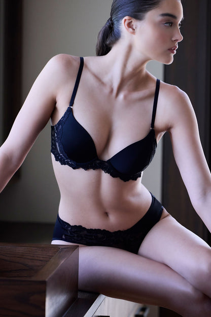 Peony Demi T-Shirt Bra Black/Café Natori