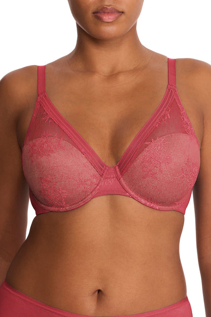 Love Lace Full Coverage Plunge T-Shirt Bra Vintage Cherry/Buff Natori