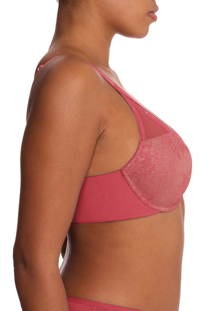 Love Lace Full Coverage Plunge T-Shirt Bra Vintage Cherry/Buff Natori