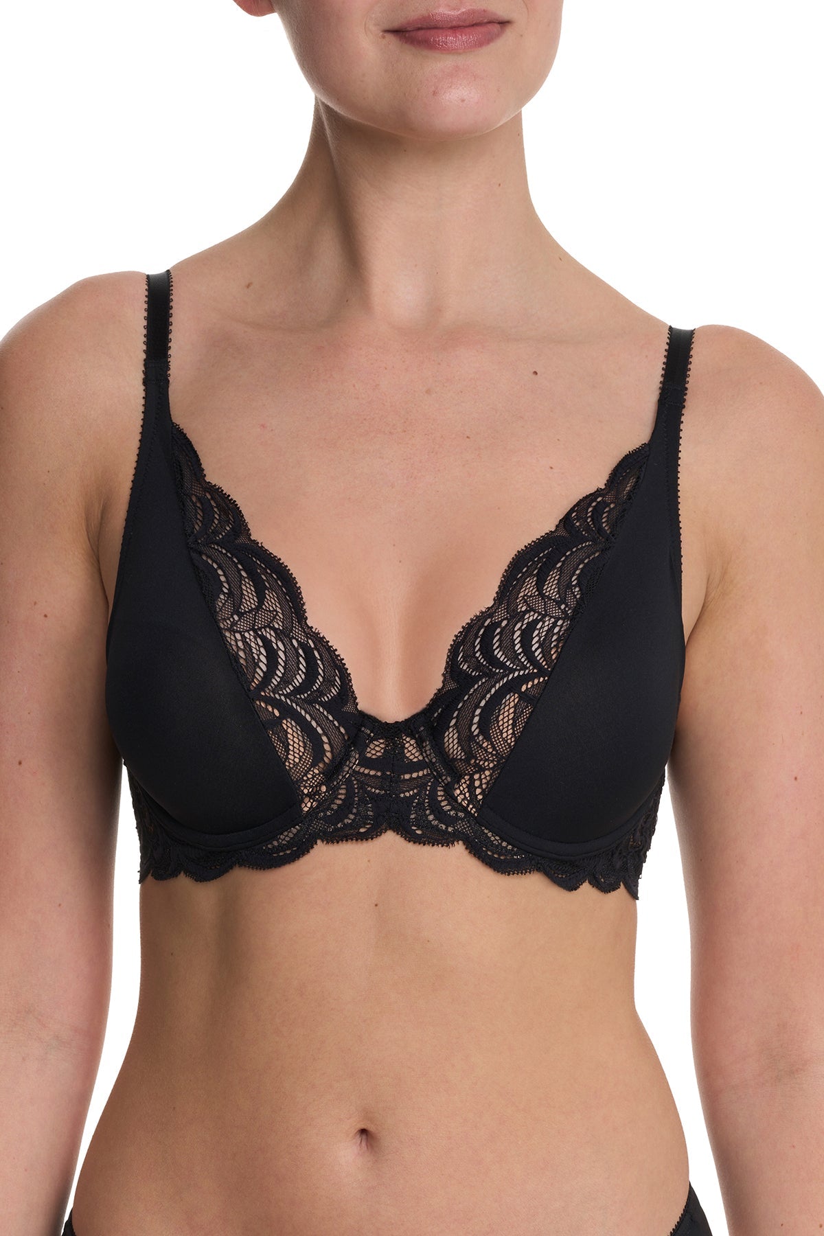 Persuasion Convertible Plunge T-Shirt Bra Black Natori