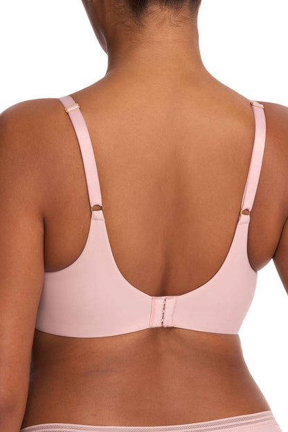 Love Lace Full Coverage Plunge T-Shirt Bra Pink Pearl/Warm White Natori