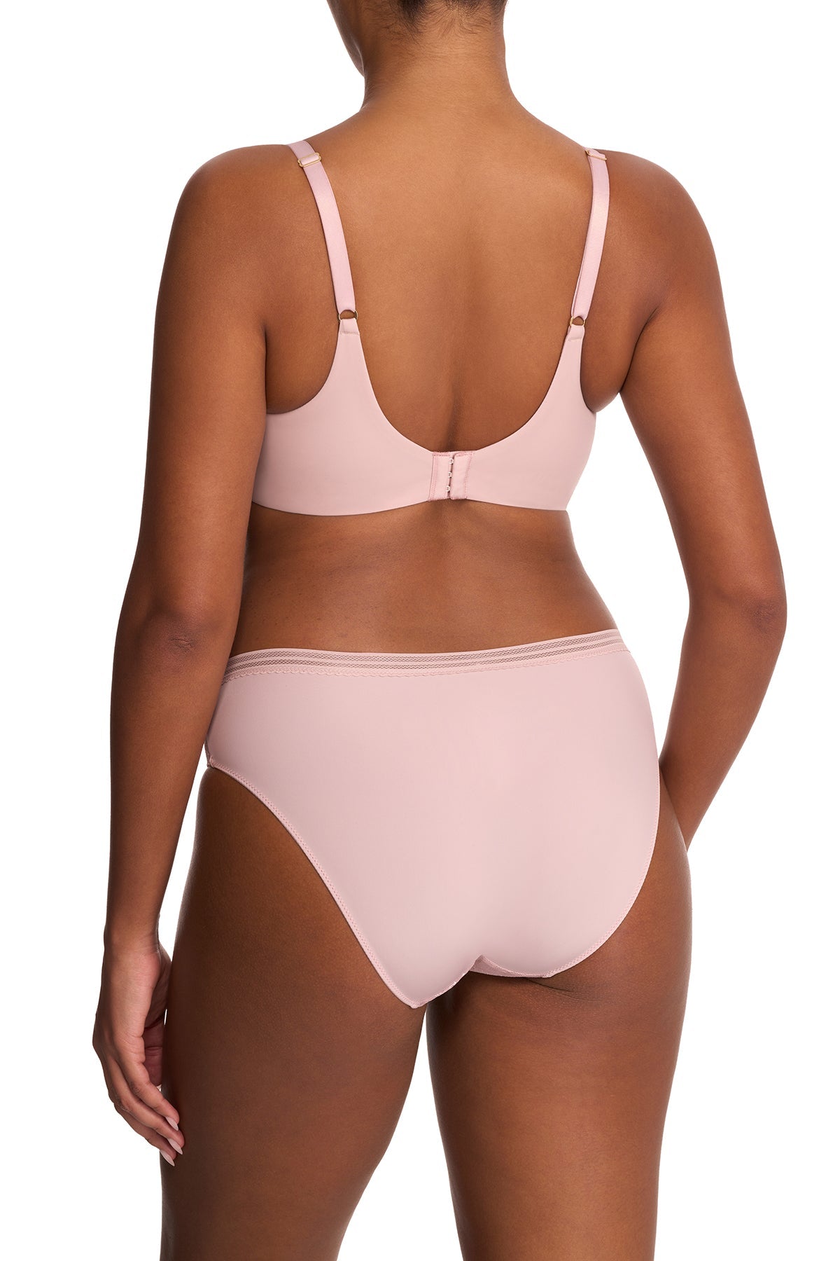 Love Lace Full Coverage Plunge T-Shirt Bra Pink Pearl/Warm White Natori