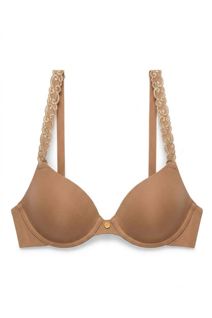 Buy Pure Luxe Custom Coverage Contour Underwire Bra in Buff/Cashmere Online Buff/Cashmere Natori