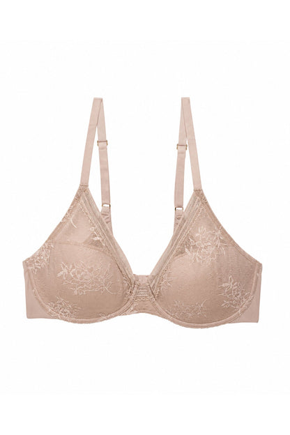 Love Lace Full Coverage Plunge T-Shirt Bra Café/Lt Mocha Natori