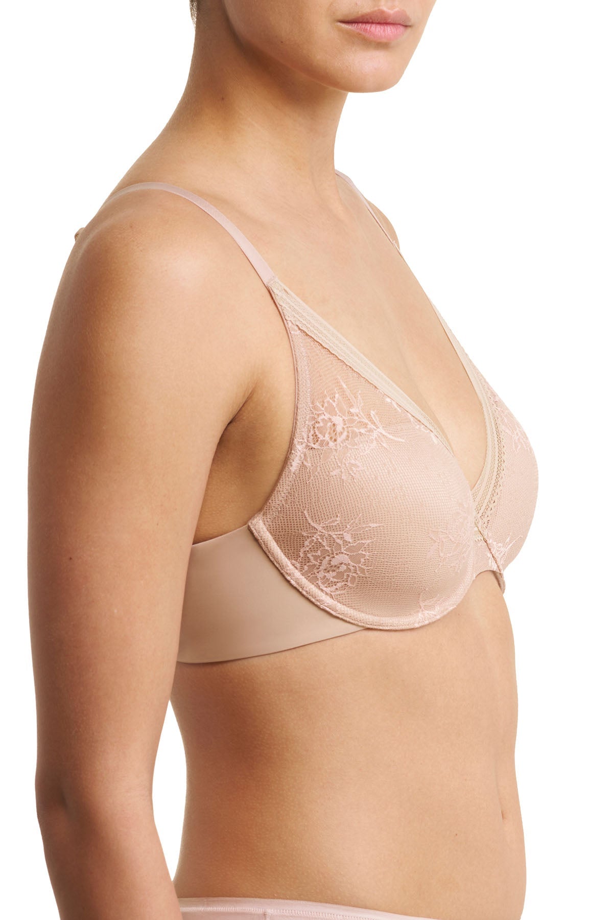 Love Lace Full Coverage Plunge T-Shirt Bra Café/Lt Mocha Natori