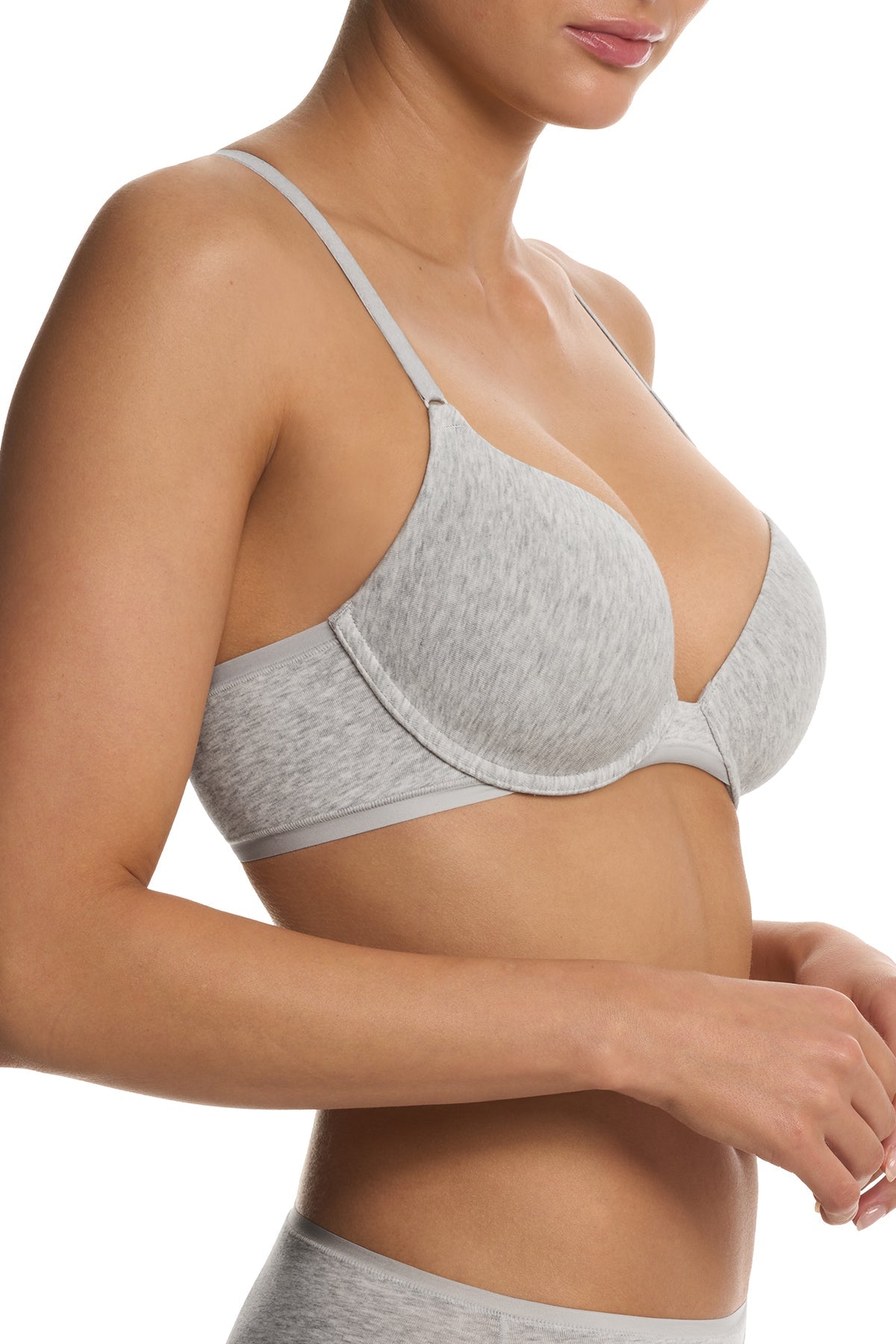 Bliss Cotton Convertible T-Shirt Bra Lt Grey Heather Natori