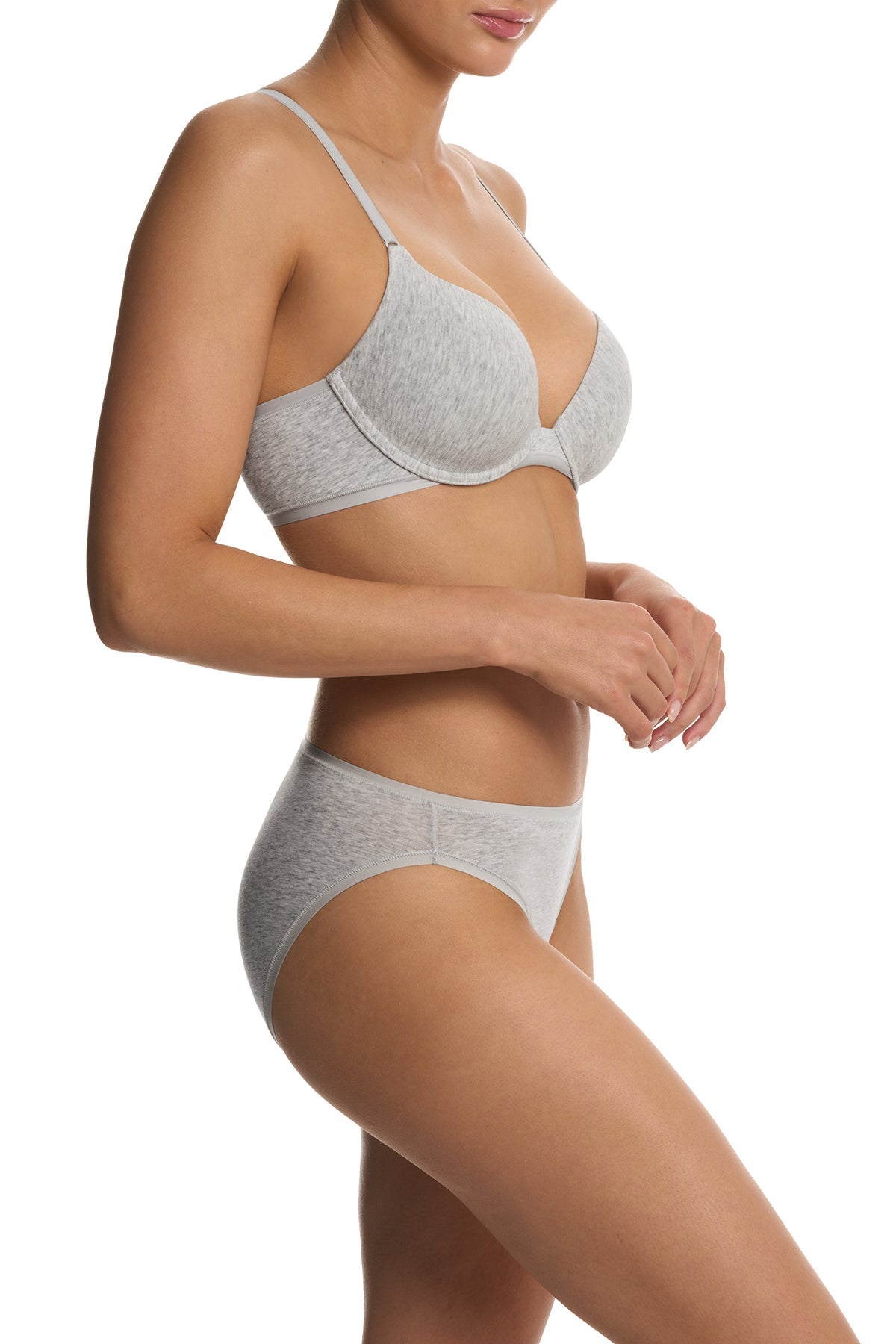 Bliss Cotton Convertible T-Shirt Bra Lt Grey Heather Natori