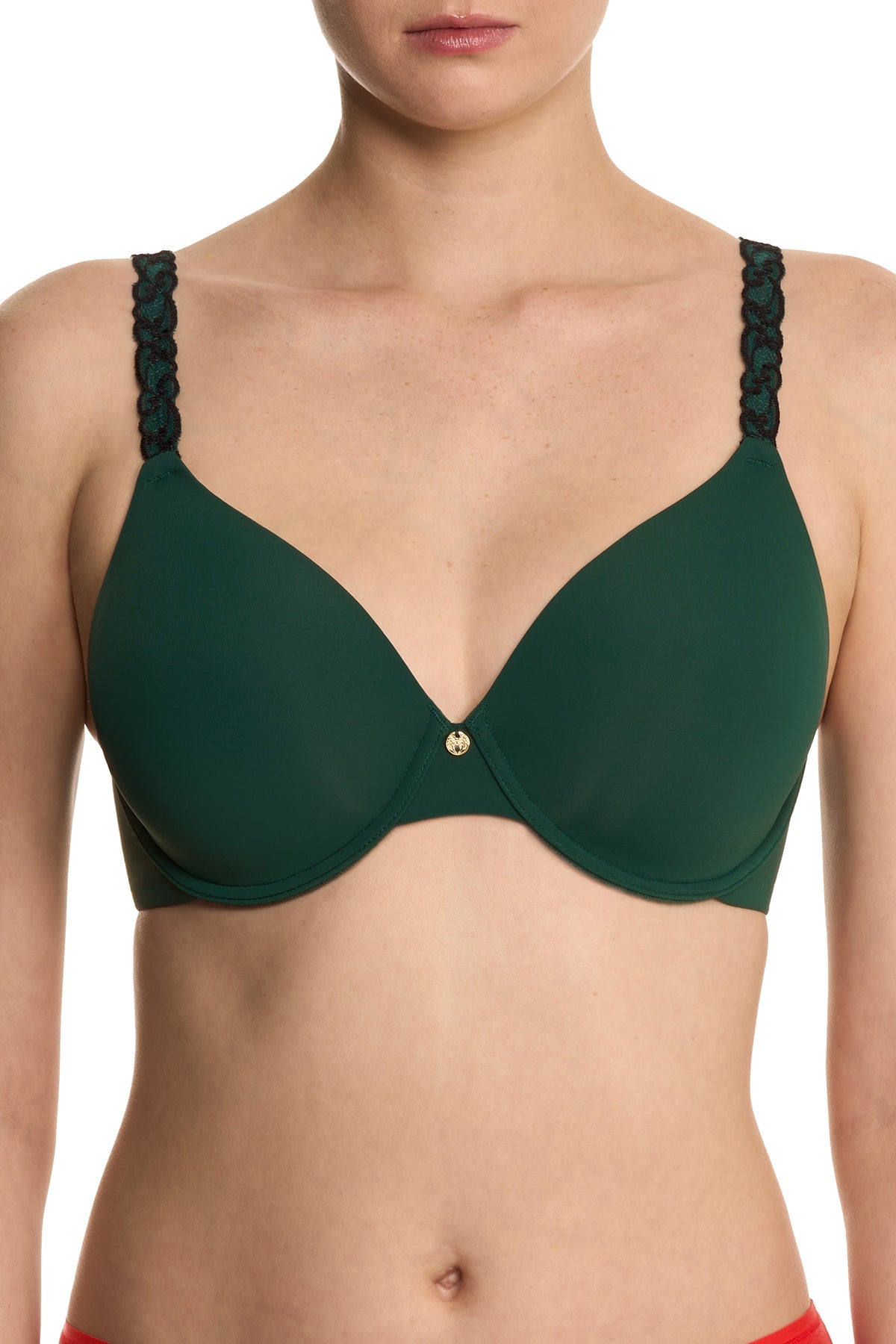 Pure Luxe Custom Coverage Contour Underwire Bra Midnight Jade/Black Natori
