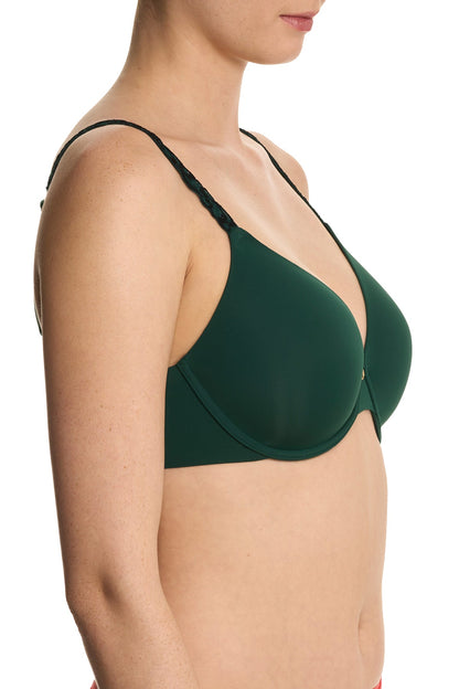 Pure Luxe Custom Coverage Contour Underwire Bra Midnight Jade/Black Natori