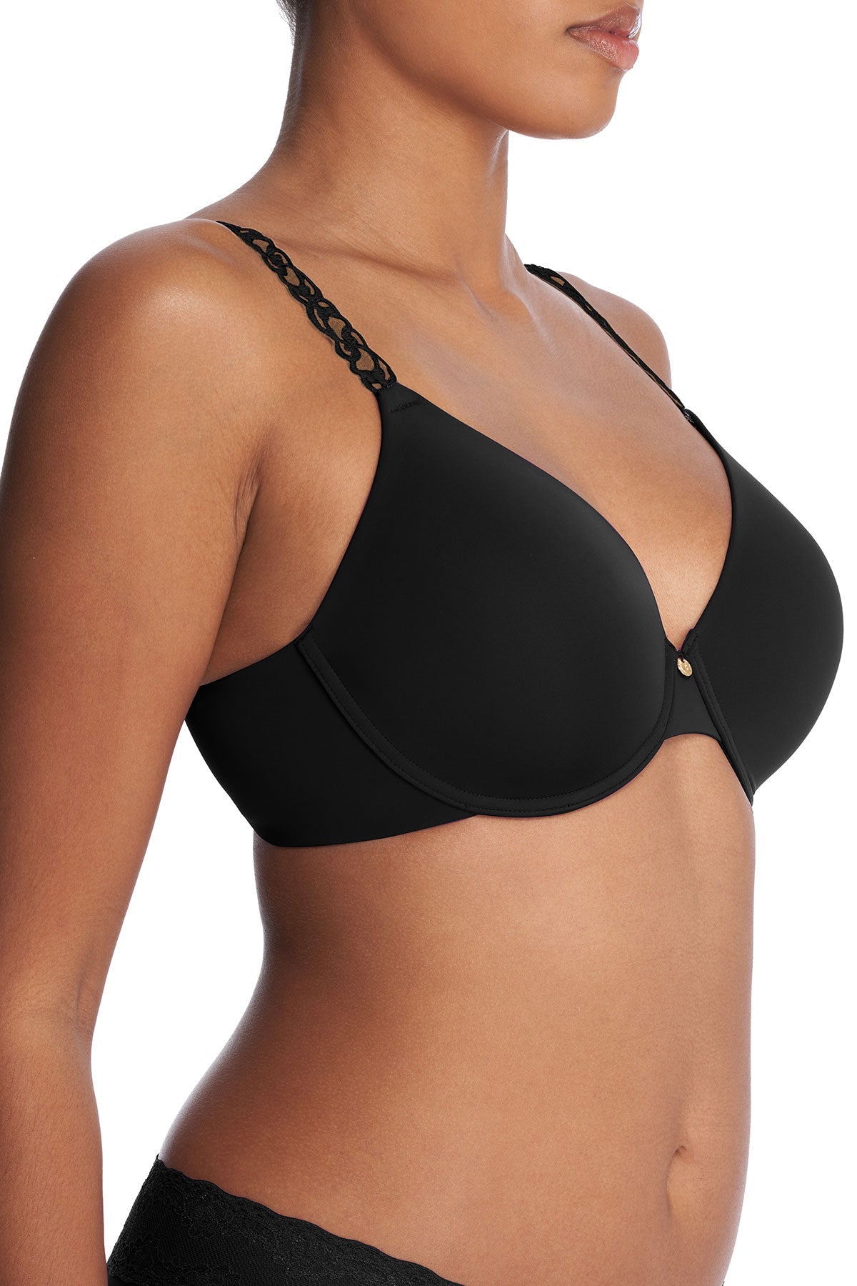 Pure Luxe Custom Coverage Contour Underwire Bra Black/Buff Natori