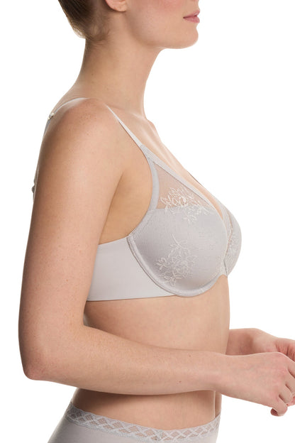 Love Lace Full Coverage Plunge T-Shirt Bra Mink/Warm White Natori