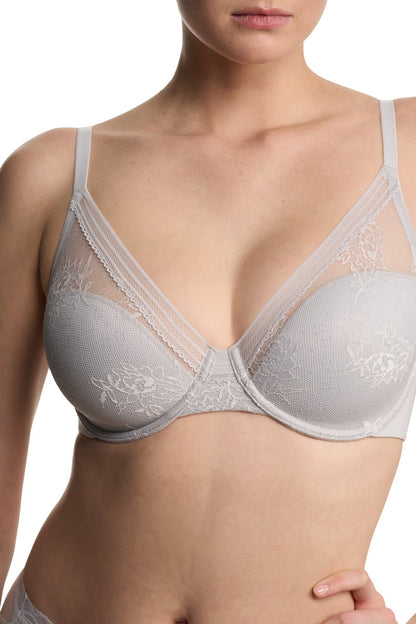 Love Lace Full Coverage Plunge T-Shirt Bra Mink/Warm White Natori