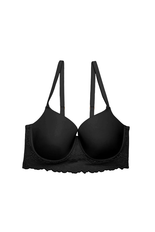 Heavenly Full Coverage Longline T-Shirt Bra Black Natori
