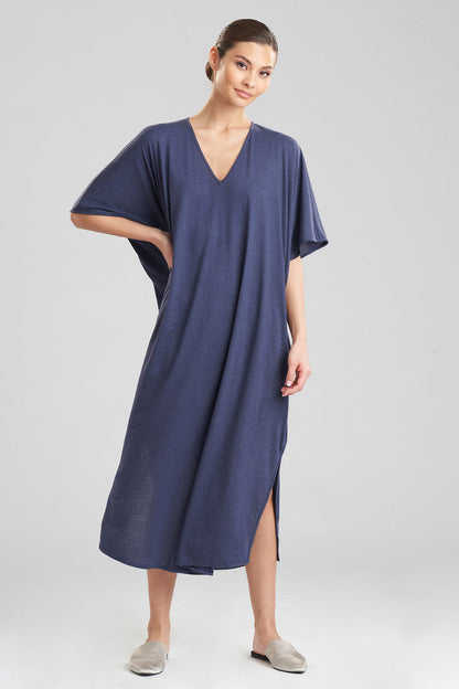 Buy Shangri-La TENCEL™ Caftan in Heather Night Blue Online Heather Night Blue Natori