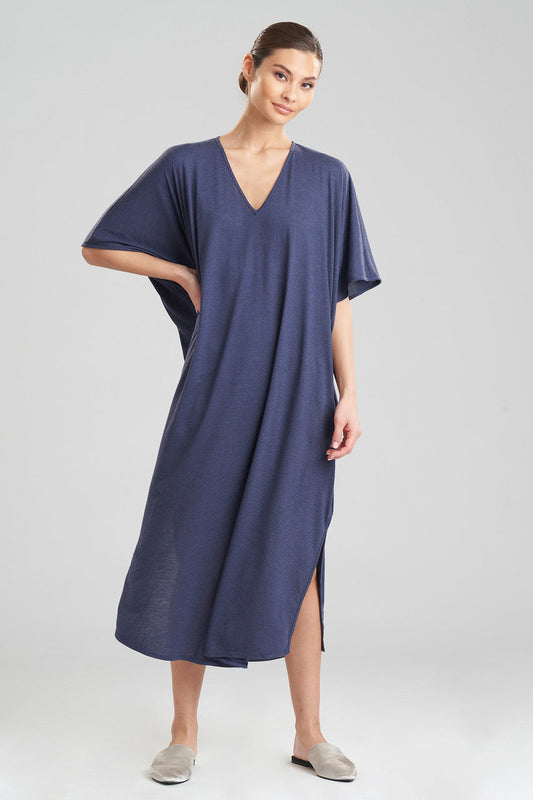 Buy Shangri-La TENCEL™ Caftan in Heather Night Blue Online Heather Night Blue Natori
