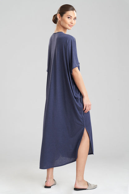 Buy Shangri-La TENCEL™ Caftan in Heather Night Blue Online Heather Night Blue Natori