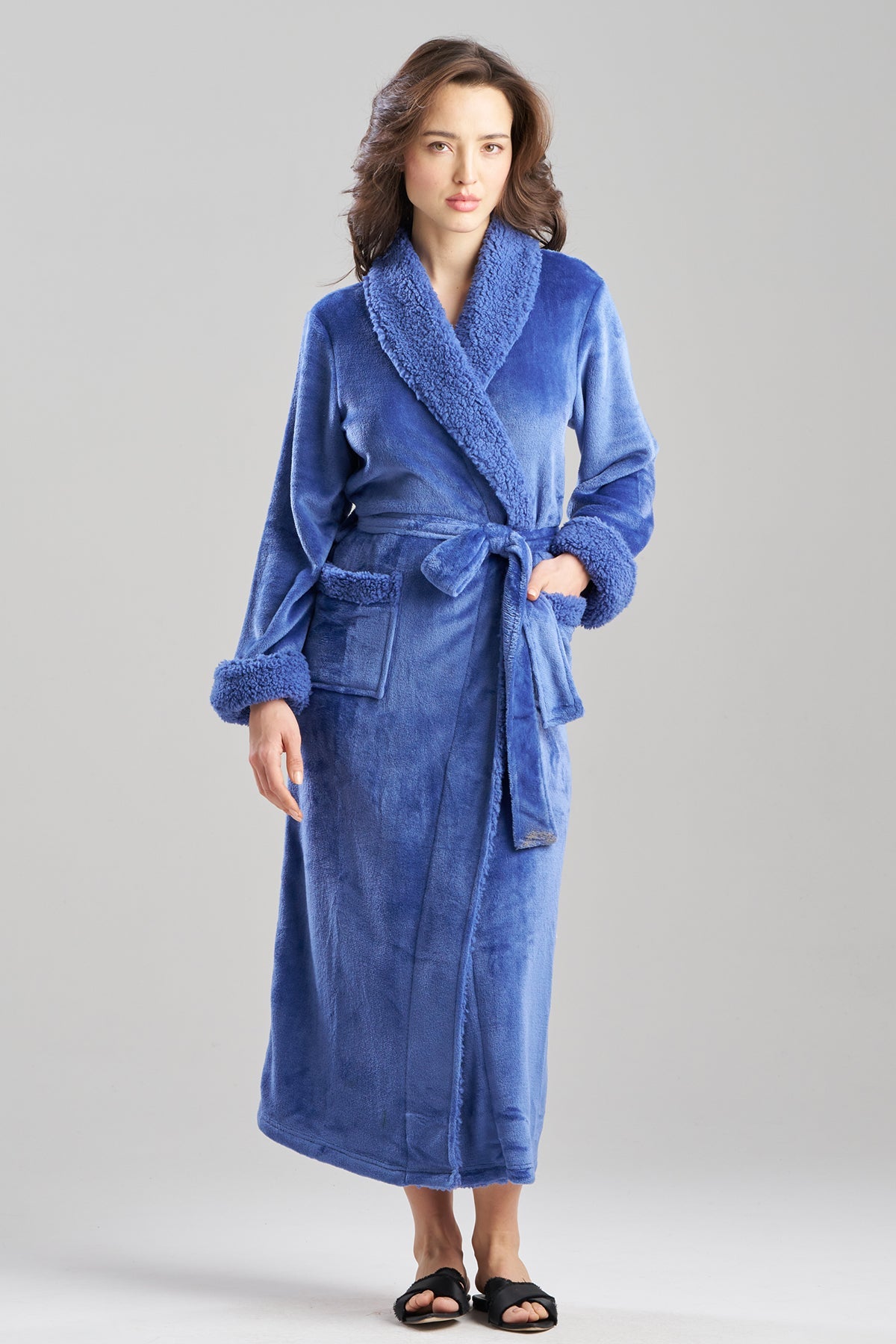 Plush Sherpa Robe Bluefrost Natori