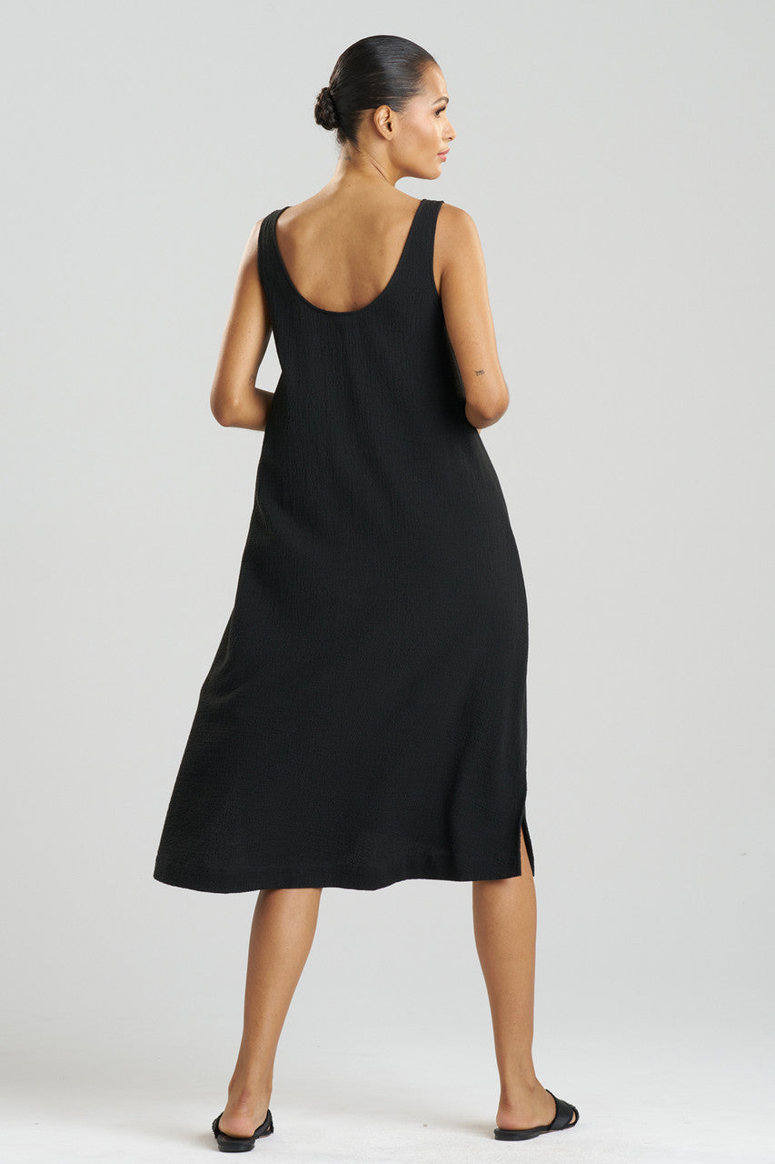 Buy Onsen Cotton Tank Slip Dress in Black Online Black Natori