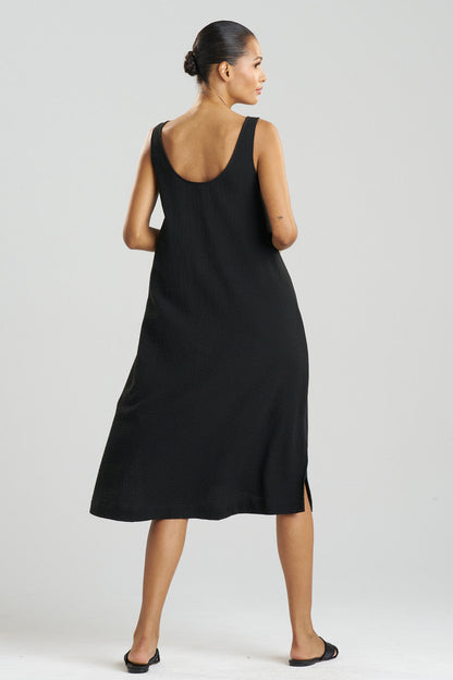 Buy Onsen Cotton Tank Slip Dress in Black Online Black Natori