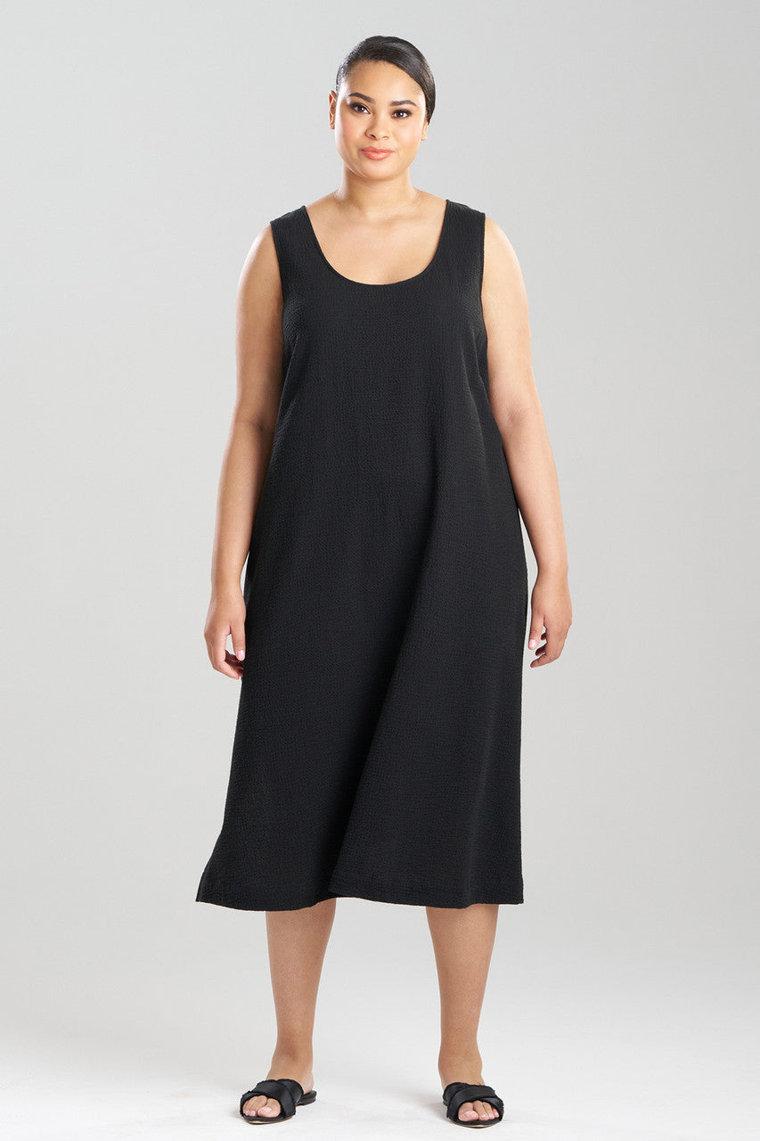 Buy Onsen Cotton Tank Slip Dress in Black Online Black Natori