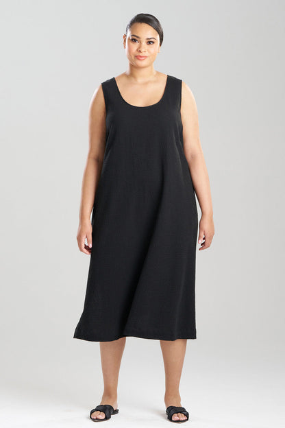 Buy Onsen Cotton Tank Slip Dress in Black Online Black Natori