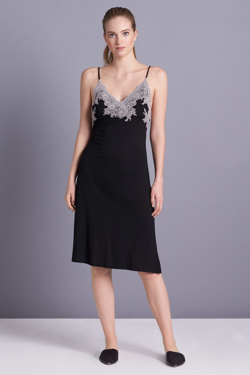 Buy Luxe Shangri-La TENCEL™ Chemise in Black/Cocoon Online Black/Cocoon Natori