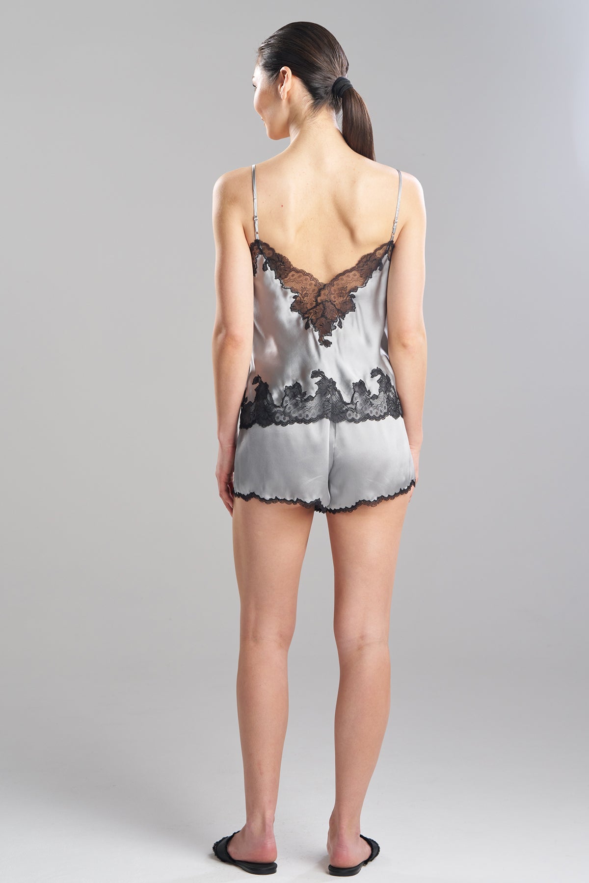 Lolita Lace Cami Shorts PJ Silver/Black Natori