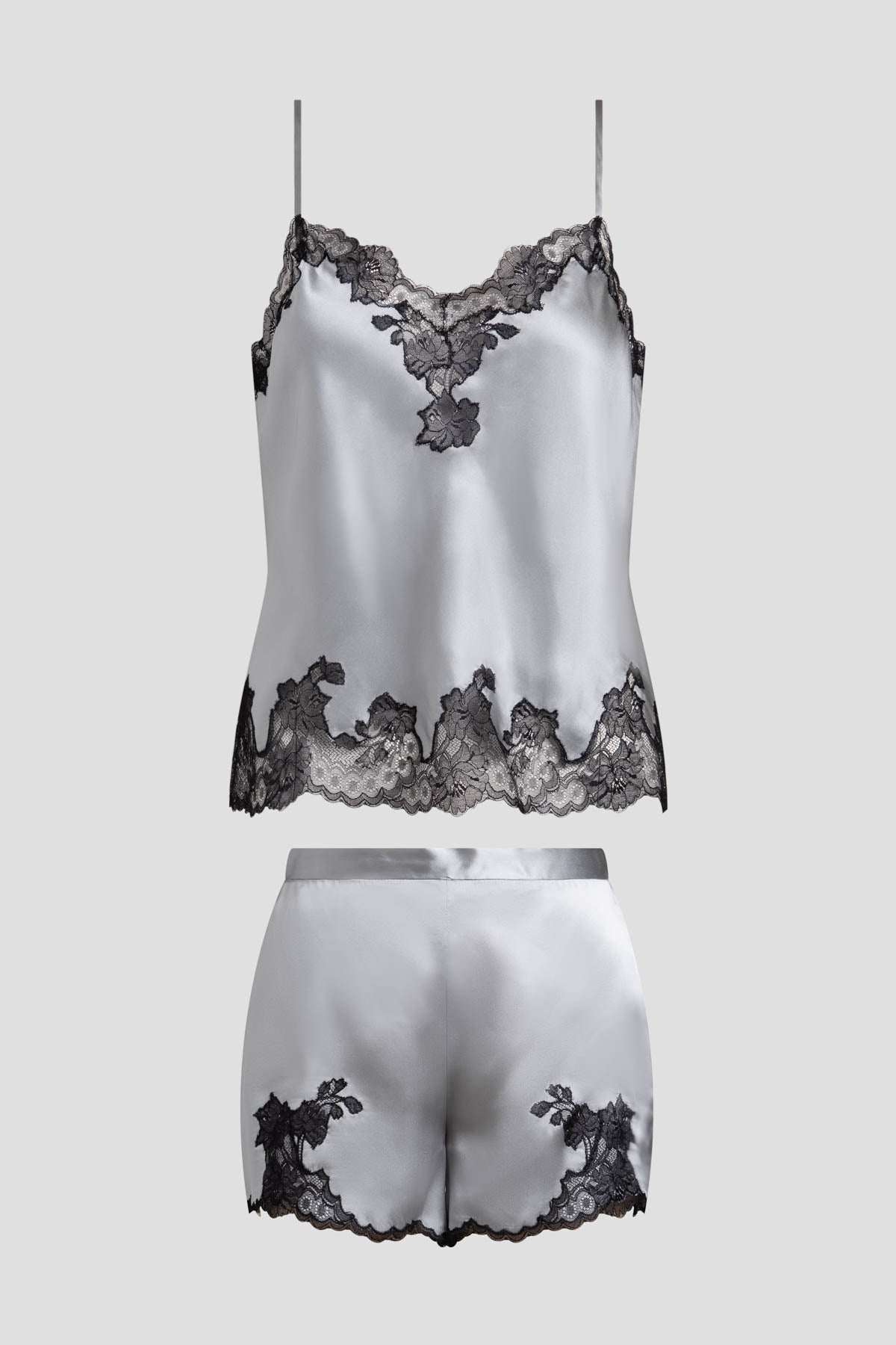 Lolita Lace Cami Shorts PJ Silver/Black Natori