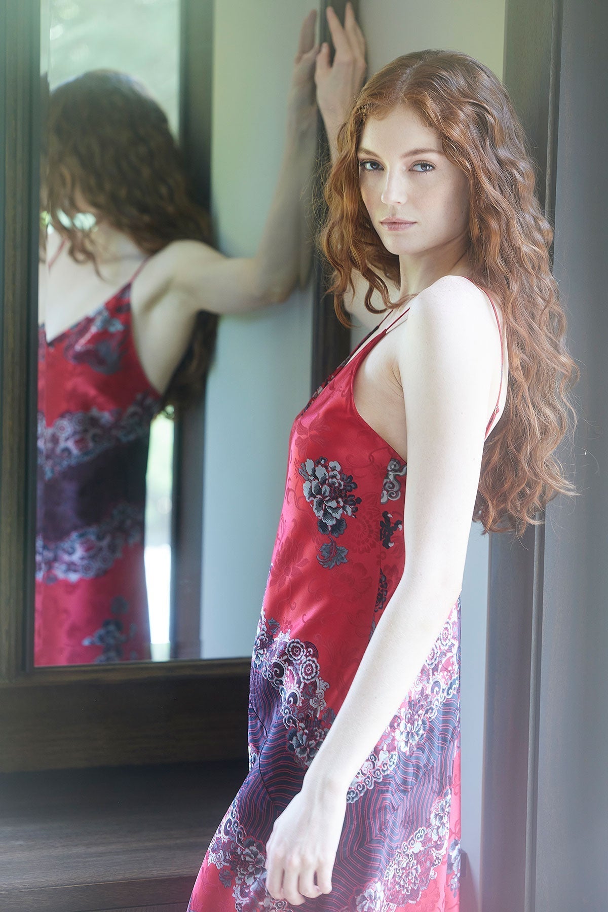 Buy Imperial Dragon Jacquard Gown in Red Online Red Natori