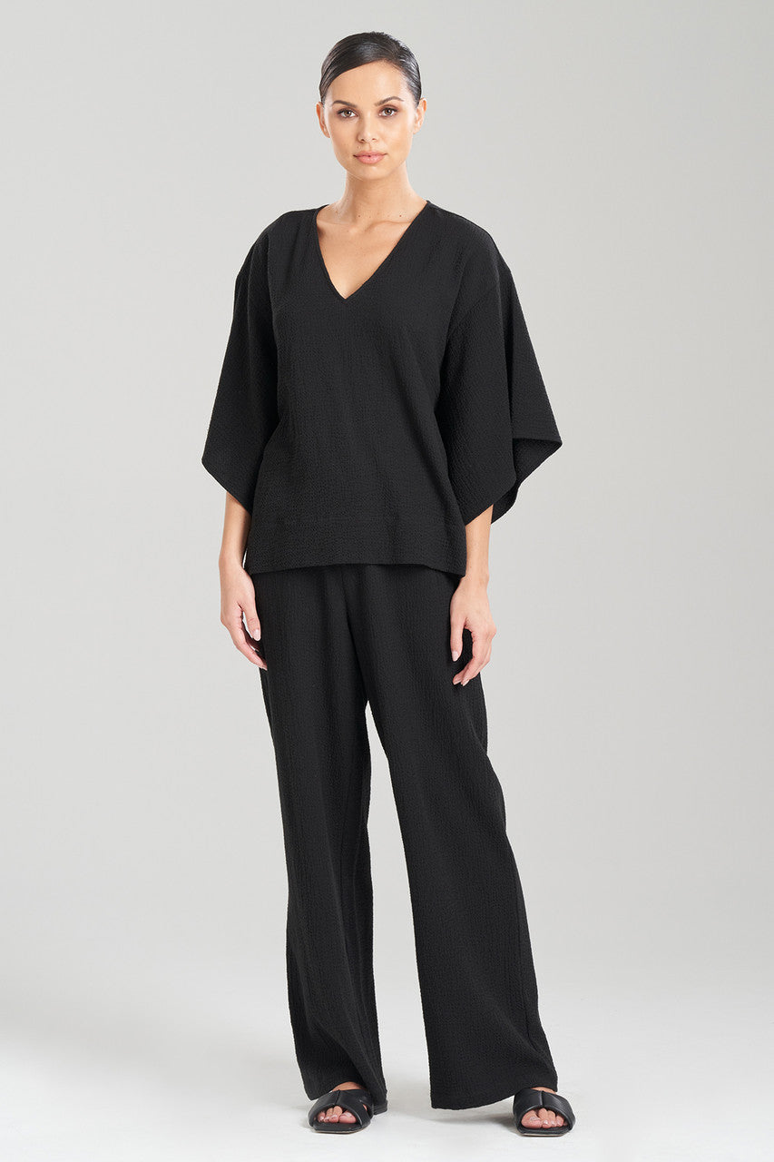 Buy Onsen Cotton Kimono Top in Black Online Black Natori