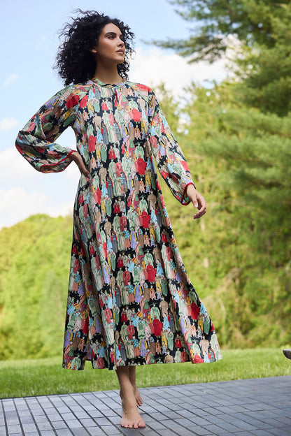 Buy Dynasty Mandarin Zip Caftan in Black Online Black Natori