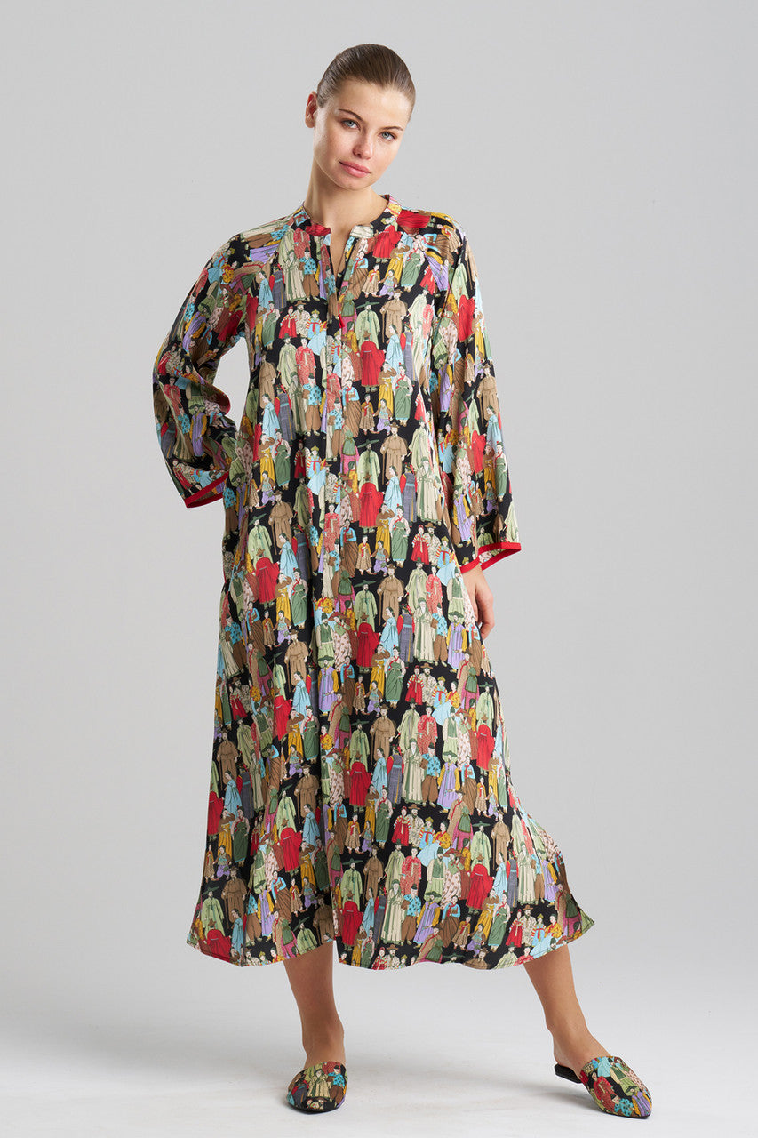 Buy Dynasty Mandarin Zip Caftan in Black Online Black Natori