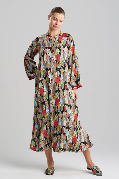 Buy Dynasty Mandarin Zip Caftan in Black Online Black Natori