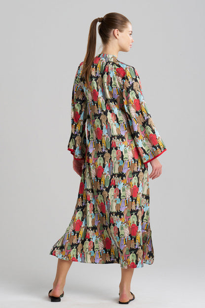 Buy Dynasty Mandarin Zip Caftan in Black Online Black Natori