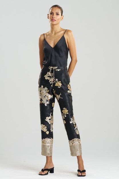 Buy Imperial Dragon Jacquard Pants in Black Online Black Natori