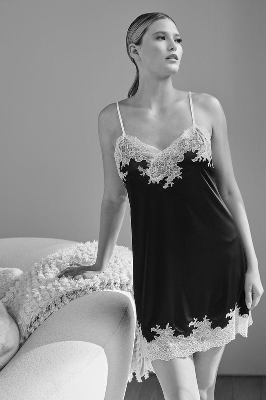 Enchant Chemise - Basics Black/Ivory Natori