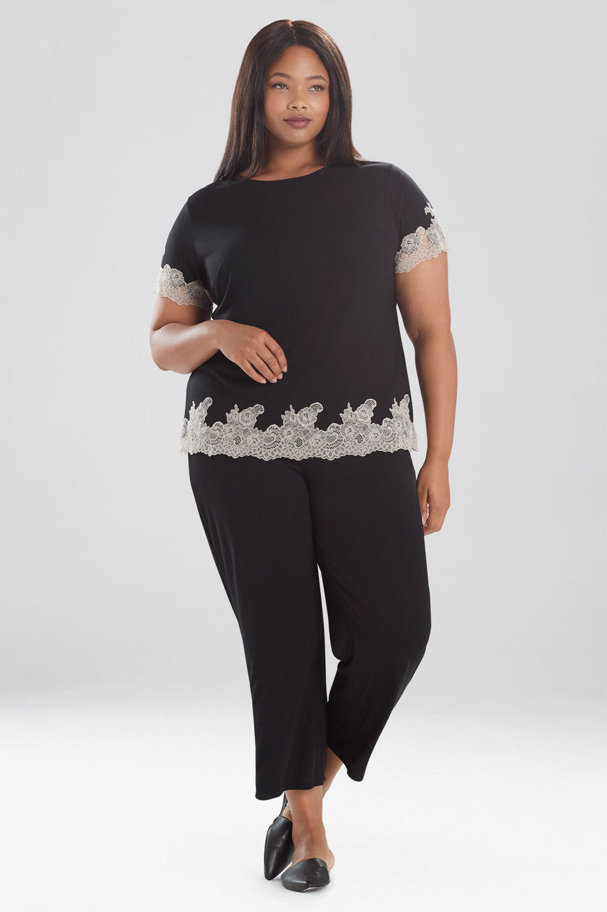Buy Luxe Shangri-La TENCEL™ Short Sleeve PJ Basics in Black/Cocoon Online Black/Cocoon Natori