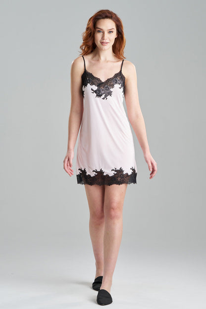 Buy Enchant Lace Trim Chemise in Pink/Black Online Pink/Black Natori