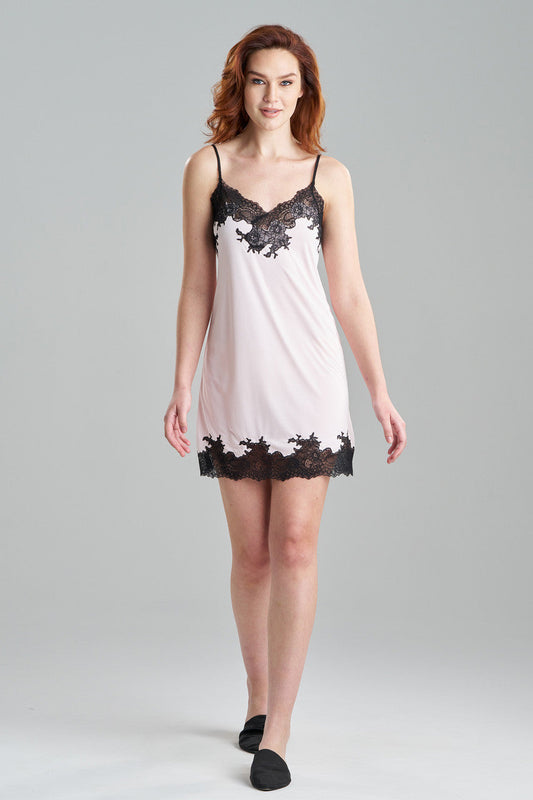 Buy Enchant Lace Trim Chemise in Pink/Black Online Pink/Black Natori