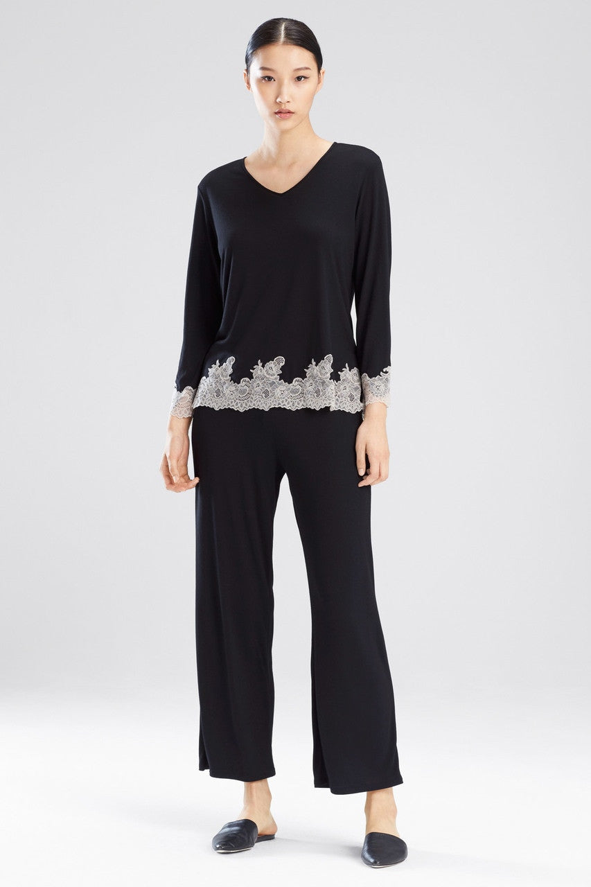 Buy Luxe Shangri-La TENCEL™ Long Sleeve PJ in Black/Cocoon Online Black/Cocoon Natori
