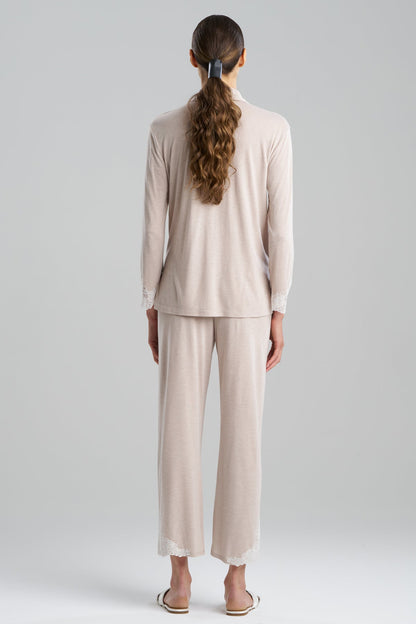 Buy Luxe Shangri-La TENCEL™ Long Sleeve Notch PJ in Heather Cashmere Online Heather Cashmere Natori
