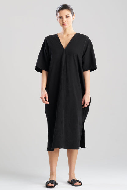 Onsen Cotton Caftan Black Natori