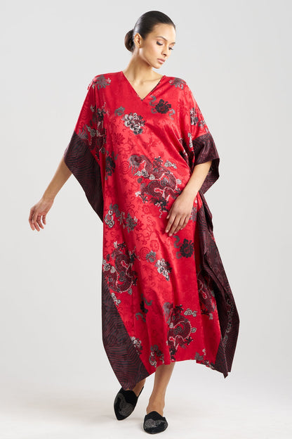 Buy Imperial Dragon Jacquard Caftan in Red Online Red Natori