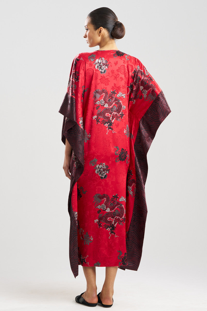 Buy Imperial Dragon Jacquard Caftan in Red Online Red Natori