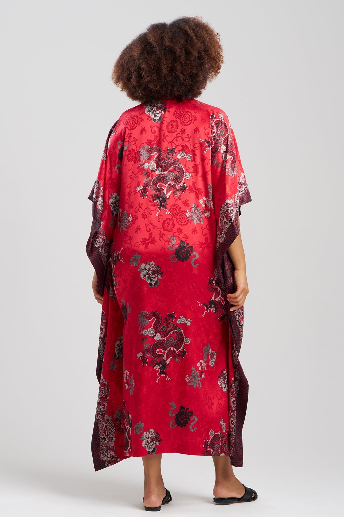 Buy Imperial Dragon Jacquard Caftan in Red Online Red Natori