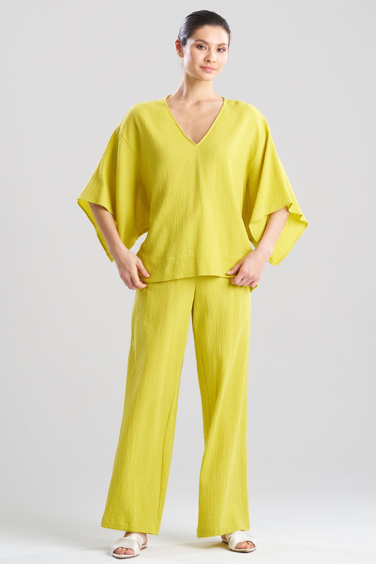 Onsen Cotton Kimono Top Chartreuse Natori
