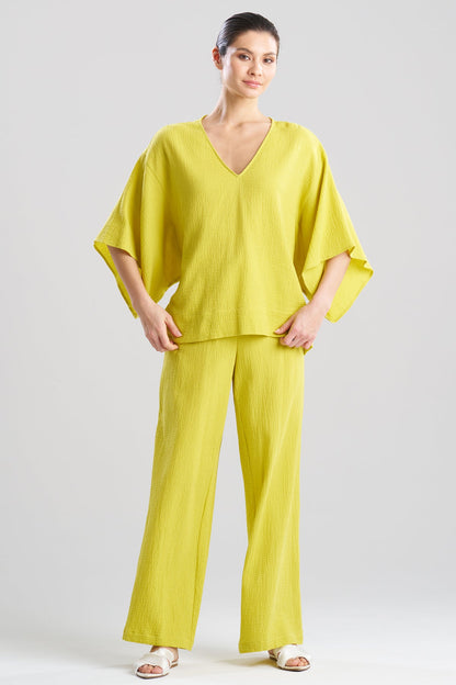 Onsen Cotton Kimono Top Chartreuse Natori